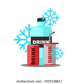 Ilustración del vector de diseño de empaque de bebidas