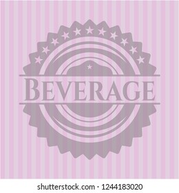 Beverage pink emblem. Retro