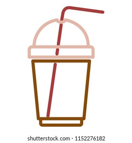 beverage in plastic container and straw