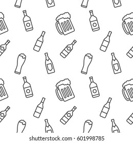 Beverage Seamless Pattern Vector Background