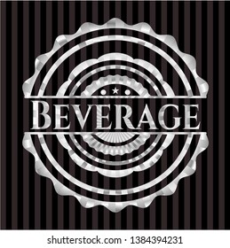 Beverage silvery shiny emblem. Vector Illustration. Mosaic.
