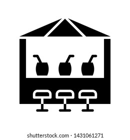 Beverage stall vector, Summer Holiday related solid style icon