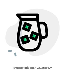 Beverage stored in jug for serving.
