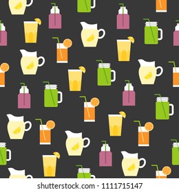 beverage summer theme seamless pattern for wallpaper or wrapping paper