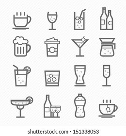 Beverage symbol line icon on white background vector illustration