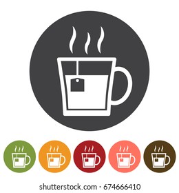 Beverage, tea drink icons. Vector illustration.
