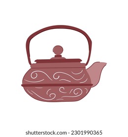 beverage teapot ceramic cartoon. porcelain kettle, kitchenware dishware beverage teapot ceramic sign. isolated symbol vector illustration