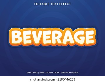 beverage text effect template use for business logo and brand