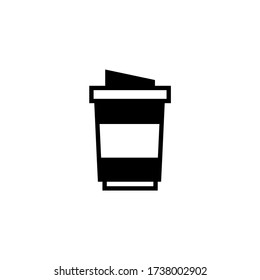 Beverage vector icon in black solid flat design icon isolated on white background