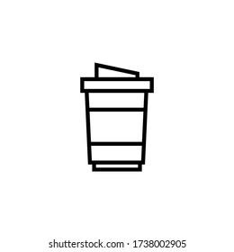 Icono del vector de bebida en lineal, icono del contorno aislado en fondo blanco