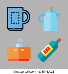beverage vector icon set