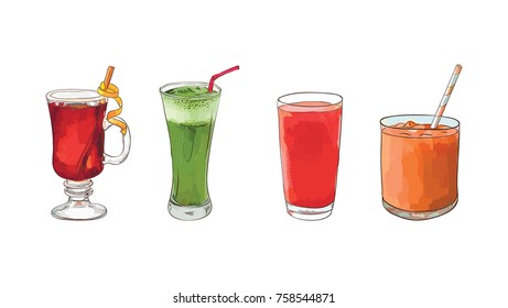 Beverage vector set