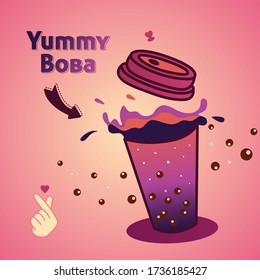 Beverage Vector Splash Galaxy Boba Tea