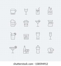 Beverage vector thin line symbol icon