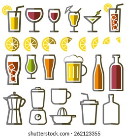 Beverage vector thin line symbol icon
