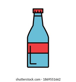 beverage water bottle drink line and fill icon vector illustration design