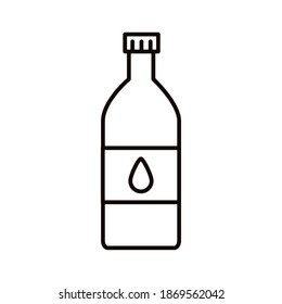 botella de agua de bebida con diseño vectorial de icono de línea de gota