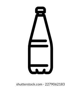beber agua de plástico de la línea del icono vector. signo de botella de plástico de agua de bebida. símbolo de contorno aislado ilustración negra