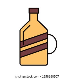 beverage yellow bottle line and fill icon vector illustration design