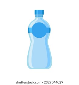 Beverages bottles, soda, lemon or orange and water. Snack vector illustration