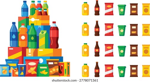 - Beverages, Bread, Snacks and Candy Vector.eps