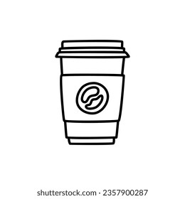 Beverages, coffee doodle on white background
