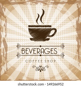 diseño de bebidas sobre ilustración vectorial de fondo vintage 