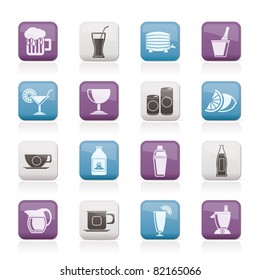 beverages and drink icons - vector  icon set