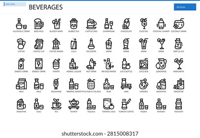 Beverages Drinks Refreshment Liquid Menu Bar Icon Set
