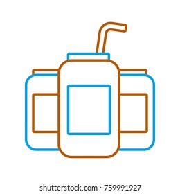 beverages in energy drink cans with straw