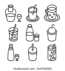 Beverages icon design with outline style