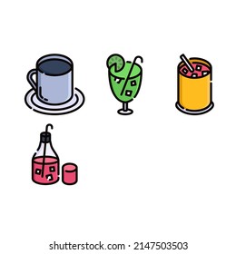 Beverages icon design with outline style