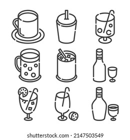 Beverages icon design with outline style