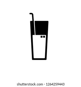 Beverages Icon. A Vector Contain Liquid Material Sign Illustration. 
Flat & Trendy Drink Symbol. Glass Water Logo Template.