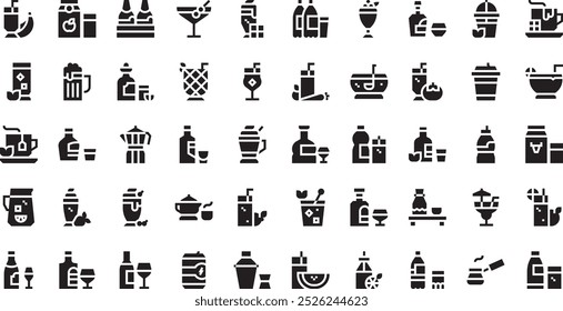 Beverages icons . High-Quality Vector Icons Collection with Editable Stroke. Ideal for Professional and Creative Projects.