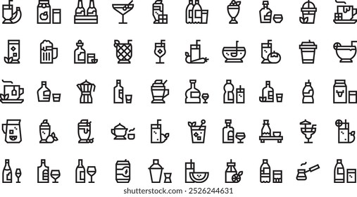 Beverages icons High-Quality Vector Icons Collection with Editable Stroke. Ideal for Professional and Creative Projects.