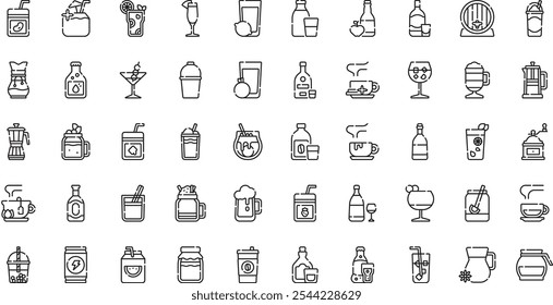 Beverages icons High-Quality Vector Icons Collection with Editable Stroke. Ideal for Professional and Creative Projects.