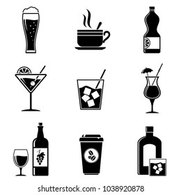 Beverages icons set