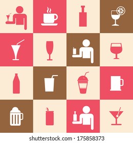 Beverages icons set for use 