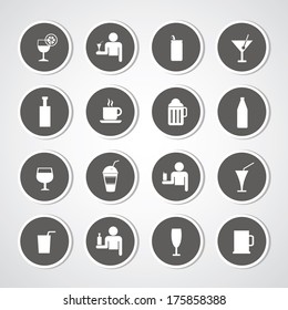 Beverages icons set  for use 