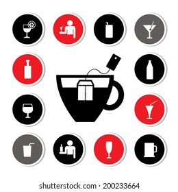 Beverages icons set  for use  