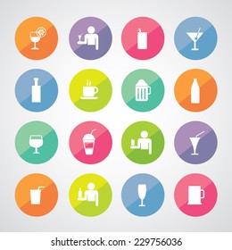 Beverages icons set  for use  