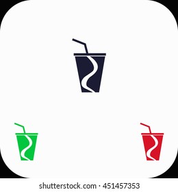 Beverages Illustration set. Blue, green, red icon.