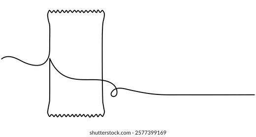 Beverages and snack plastic package continuous one line drawing, Milk Line Icon, Outline Doodle Vector Symbol Illustration, Drink milk carton in continuous single line art drawing style vector.