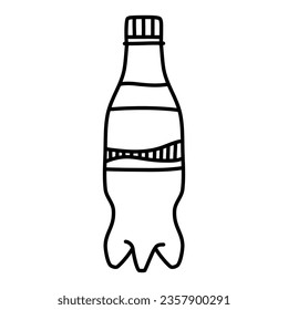Beverages, soft drink doodle on white background
