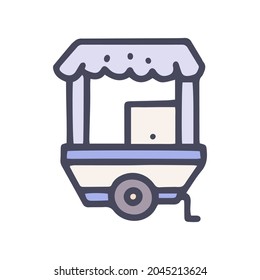 beverages trolley color vector doodle simple icon