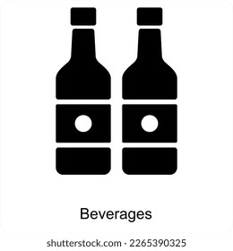 Beverages and vacation icon concept