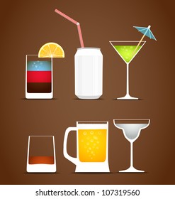 Beverages vector collection