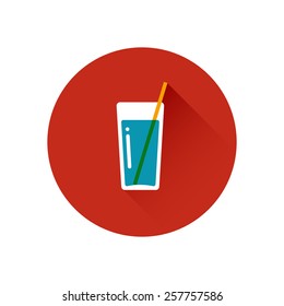 Beverages vector Icon. Soft drink. Trendy flat design style. Vector element for web design and infographics. Menu element for cafe or restaurant with energetic fresh drink made in flat style