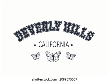 BEVERLY HILLS butterfly california vector